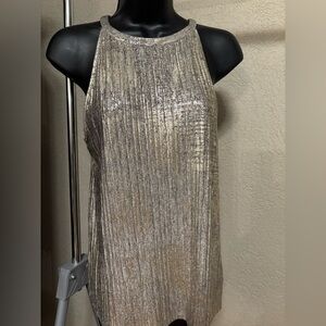 Anthropologie Moulinette Soeurs Metallic Gold Top